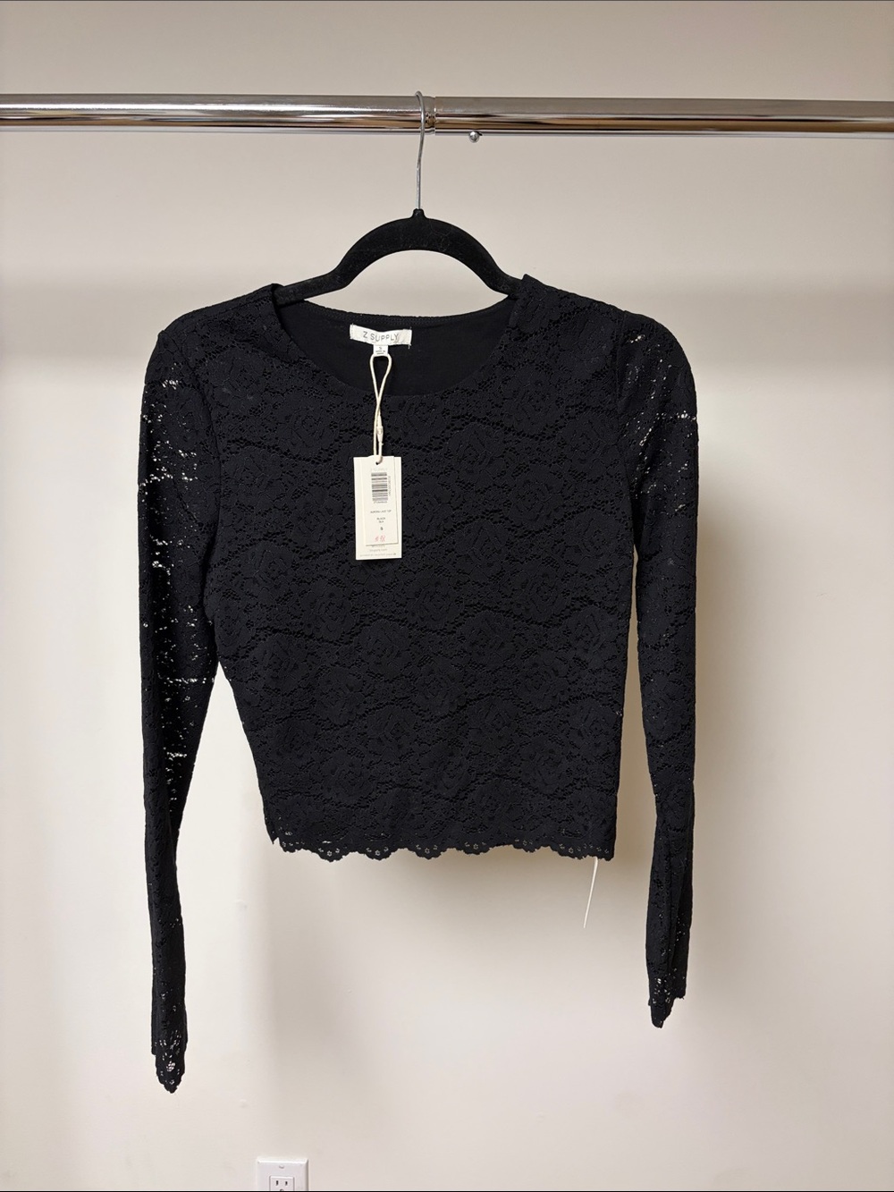 Z supply aurora lace top black
